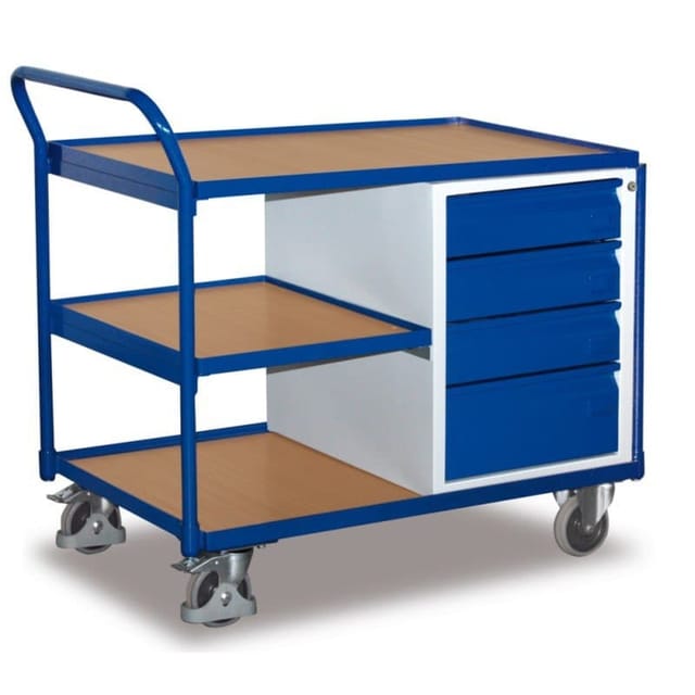 Werkstattwagen 250kg, 1125 x 625 x 1010mm, 4 Schubladen , 3 Ladeflächen