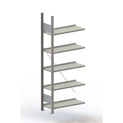 Büro-Anbauregal Compact S3 1850 x 750 x 300 vzk, 5 Böden ohne Abdeckboden