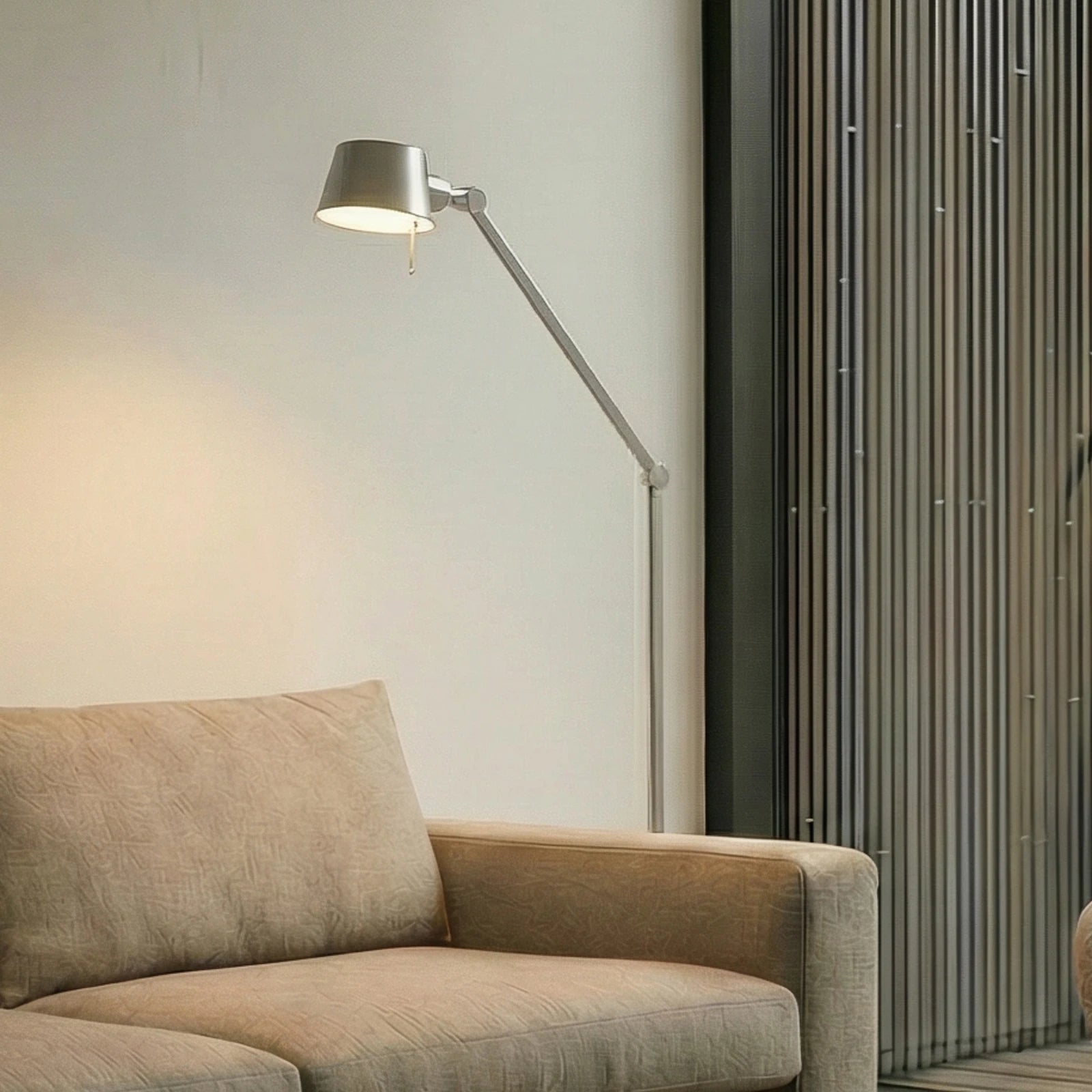 [gebraucht] B-ware Lucande Stehleuchte Standlampe Silka Metall Nickel Schalter Wohnzimmer Büro E27