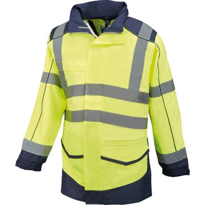 Warnregenjacke Whistler, warngelb/marineblau, Größe XL
