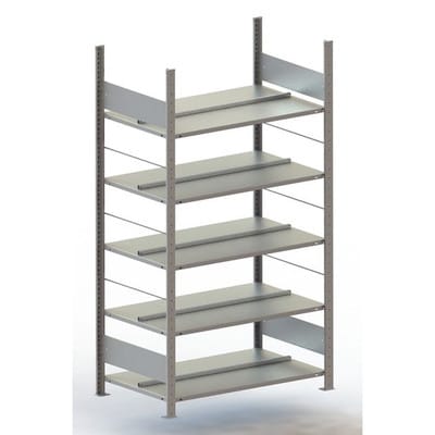 Büro-Grundregal Compact S3 1850 x 1000 x 600 vzk, 5 Böden ohne Abdeckboden