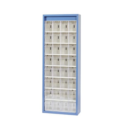 MultiStore Magazin-Schrank 32 Fächer 665 x 250 x 1800mm Stahlblech/PS