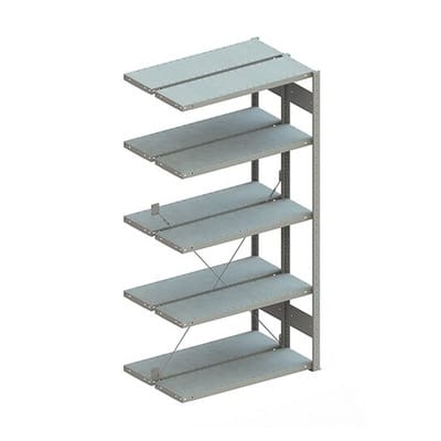 Doppel-Anbauregal CLIP 150 2000 x 1000 x 300 RAL 7035 kpl. mit 2 x 5 Böden
