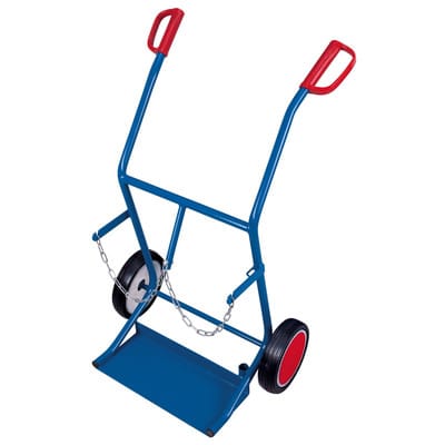 Stahlflaschenkarre 100 kg für 2x 20 l, Vollgummireifen