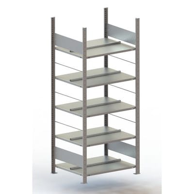 Büro-Grundregal Compact S3 1850 x 750 x 600 vzk, 5 Böden ohne Abdeckboden