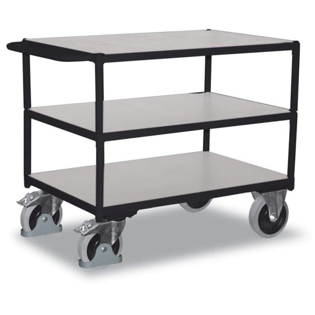 Schwerer ESD Tischwagen 500kg, 3 Ladeflächen à 1200 x 800mm