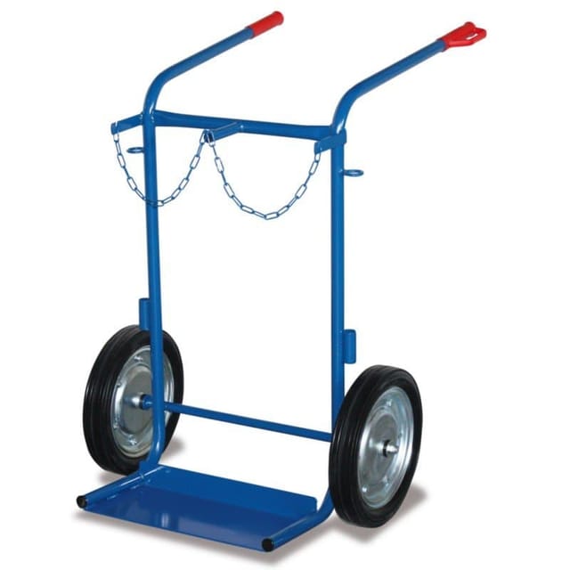 Stahlflaschenkarre 200 kg für 2x 40-50 l, Luftreifen