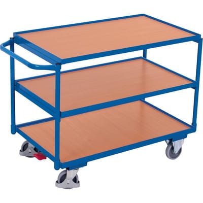 Tischwagen mit 3 Ladeflächen, 835x490mm, Griff waagerecht