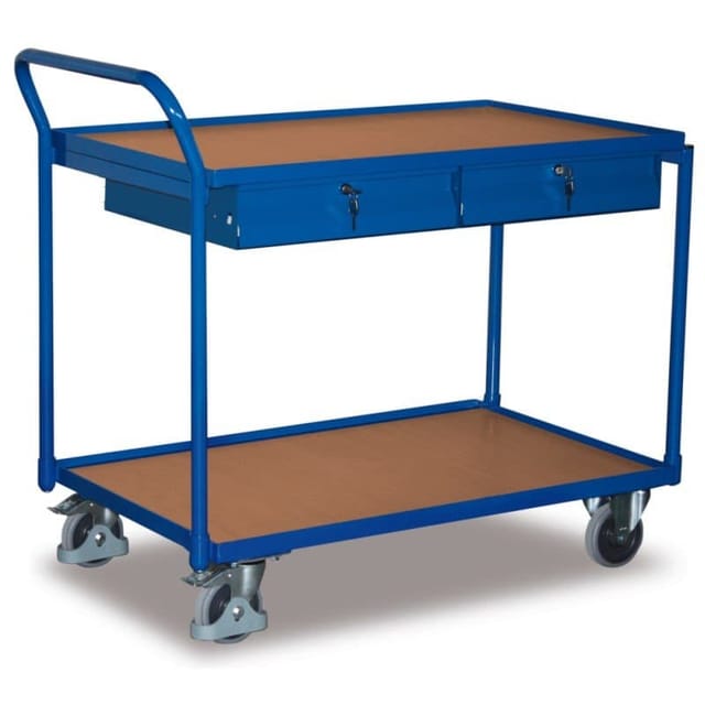 Tischwagen 250kg, 1125 x 625 x 1010mm, 2 Schubladen , 2 Ladeflächen