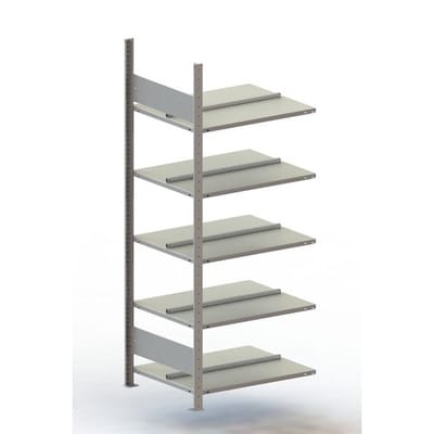 Büro-Anbauregal Compact S3 1850 x 750 x 600 vzk, 5 Böden ohne Abdeckboden