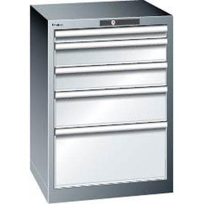 Schubladenschrank grau H800, 5 Schubladen