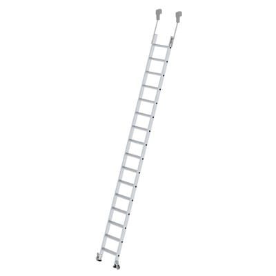 Regalleiter, 16 Stufen, fahrbarer Leiterkopf, senkr. Einhängehöhe 4.270mm