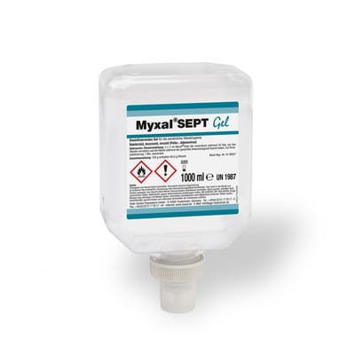 MYXAL® SEPT GEL Handdesinfektionsmittel parfümfrei HACCP-konform 1L Nept.-Fl