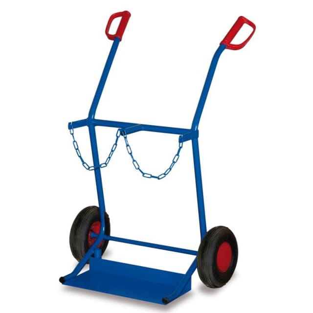 Stahlflaschenkarre 100 kg für 2x 20 l, Luftreifen