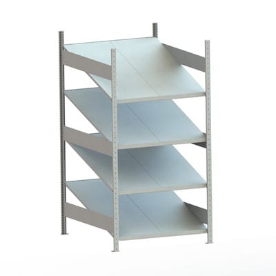 Schrägbodenregal Clip S3 80 GR 2000 x 1000 x 1228 vzk kpl. mit 4 Fachebenen