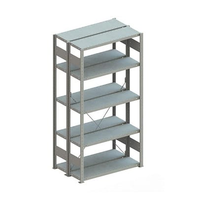 Doppel-Grundregal CLIP 150 2000 x 1000 x 300 vzk kpl. mit 2 x 5 Böden
