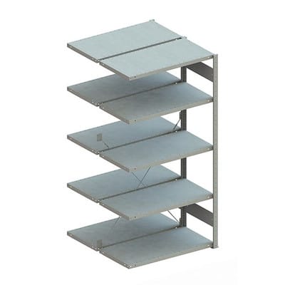 Doppel-Anbauregal CLIP 150 2000 x 1000 x 500 vzk kpl. mit 2 x 5 Böden