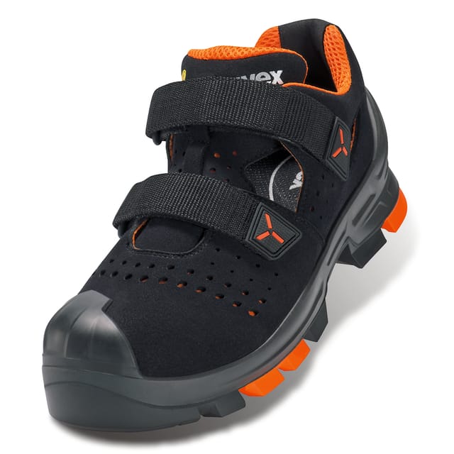 Sicherheitssandale xenova® 6500/2, S1P SRC ESD, schwarz/orange, W11, Größe 43
