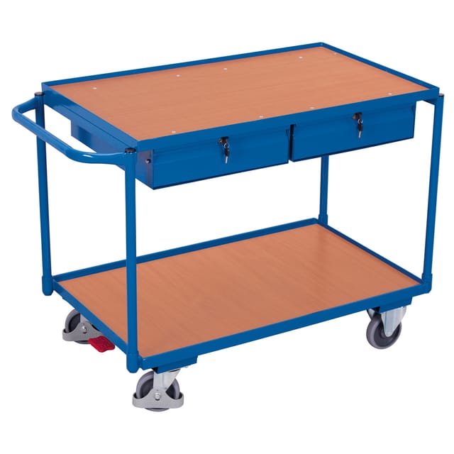 Tischwagen 985 x 590mm, 2 Schubladen, Griff waagerecht