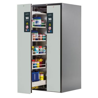 Sicherheitsschrank V-Line 819 x860 x 1966mm, Tür RAL 7035, 8 Fachböden
