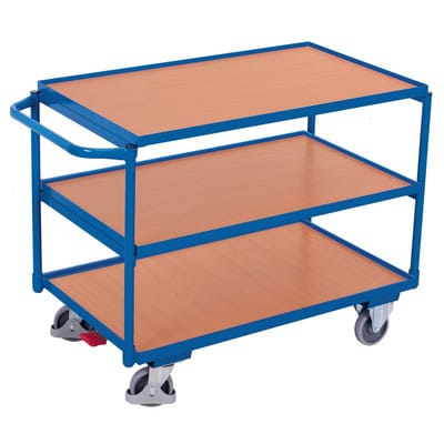 Tischwagen 250kg mit 3 Ladeflächen 985 x 605/595mm mit 15mm Rand