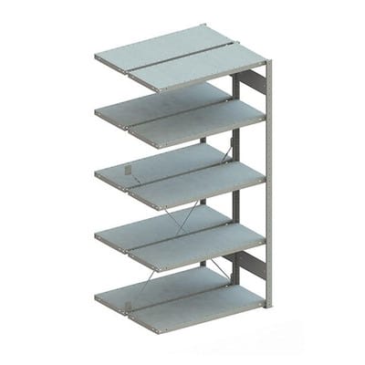 Doppel-Anbauregal CLIP 150 2000 x 1000 x 400 RAL 7035 kpl. mit 2 x 5 Böden