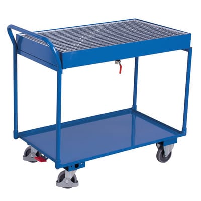 Tischwagen 250kg, 1125 x 625 x 1010mm, 2 Ladeflächen, Gitterrost