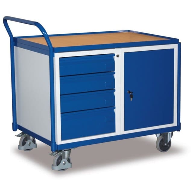 Werkstattwagen 250kg, 1125 x 625 x 1010mm, 4 Schubladen , 1 Schrank