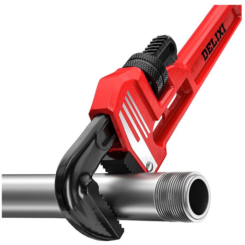 Industrie-rohrzange (8 Zoll), Aus Hochkohlenstoffhaltigem Stahl, Mit Großer Verstellbarer Öffnung Und Inklusive Ptfe-band.