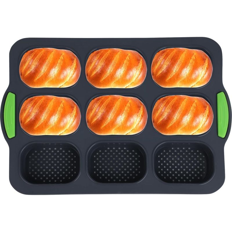 Silikon-brotform – Silikon-baguetteform – 9-fach Perforierte Brotform – Ideal Für Baguettes, Brötchen, Hotdogs Etc. – Perfekt Zum Backen Von Selbstgemachtem Brot