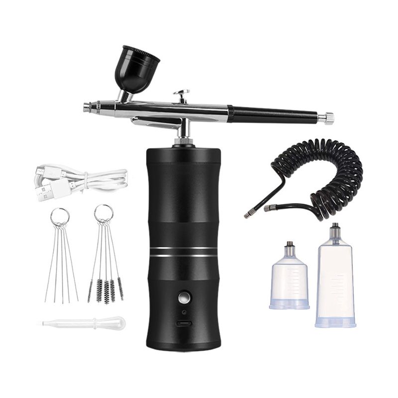 Airbrush-set Mit Kompressor, 34 Psi Druckluftpistole, Wiederaufladbar, Tragbar, Kabellos, Mit 0,4-mm-düse Zum Malen Und Nageldesign
