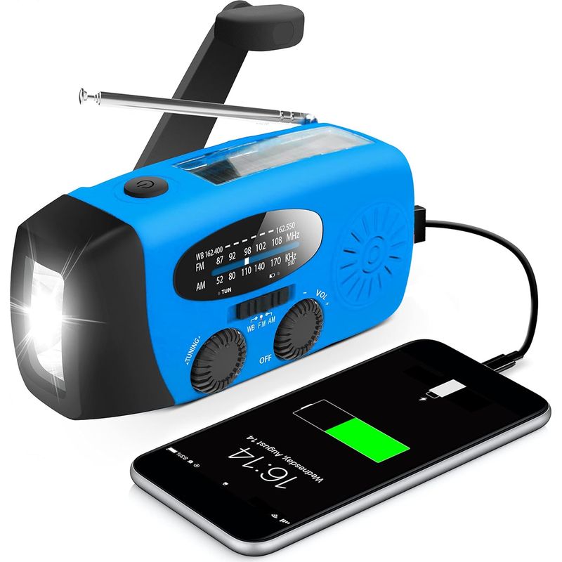 Dieses Tragbare Notfallradio, Das Usb- Und Solarladung Unterstützt, Ist Ideal Für Campingausflüge Und Notfallsituationen.