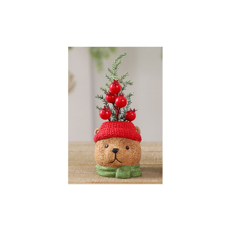 Weihnachtlicher Anhänger Aus Kunstharz, Motiv: Weihnachtsbär, 16 Cm, Weihnachtsdekoration.
