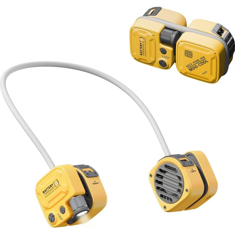 Nackenventilator Mit Led-licht, Taschenformat, Individuell Anpassbar, 3 Geschwindigkeitsstufen, 7 Stunden Akkulaufzeit, Usb-c-aufladbar, Ideal Für Den Strand