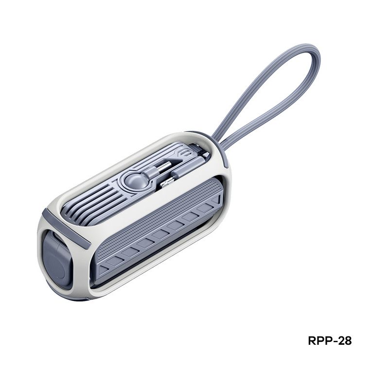 Externer Akku In Kapselform, 20-w-schnellladefunktion, 5000 Mah, Mit Typ-c-kabel + Iph, Tragbarer Mini-akku (grau)