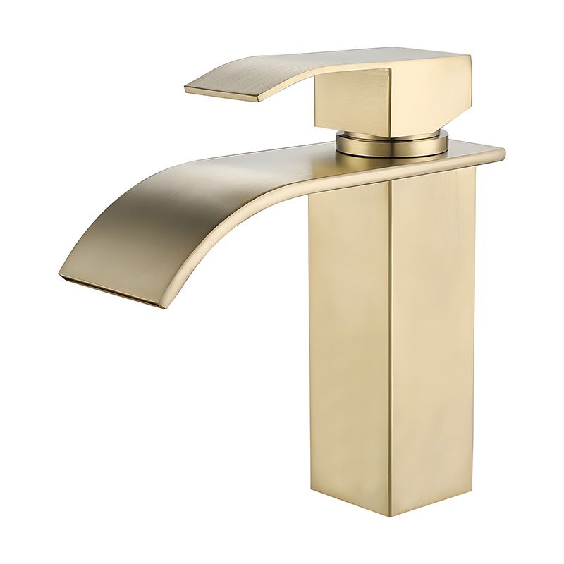 Goldene Wasserfall-waschtischarmatur Aus Edelstahl 304, Mischbatterie Für Warm- Und Kaltwasser Im Badezimmer, Viertelkreis-waschtischarmatur