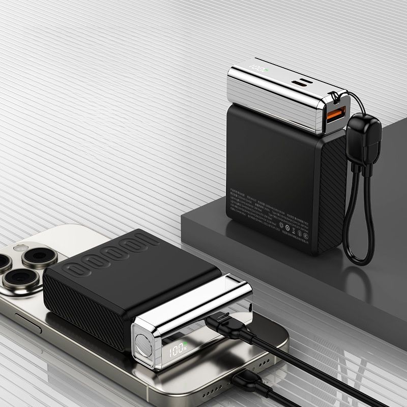22,5-w-powerbank Mit 10.000 Mah, Ultraschnelles Laden Mit Integriertem Kabel, Tragbarer Mini-schnelllader Mit Hoher Kapazität Und Bidirektionaler Ladefunktion
