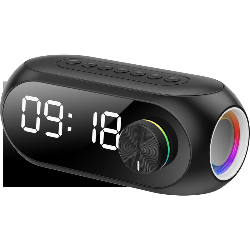 Doppelwecker-radio Mit Bluetooth-lautsprecher, Farbigem Nachtlicht, Dimmer, Schlummerfunktion Und Fm-radio.