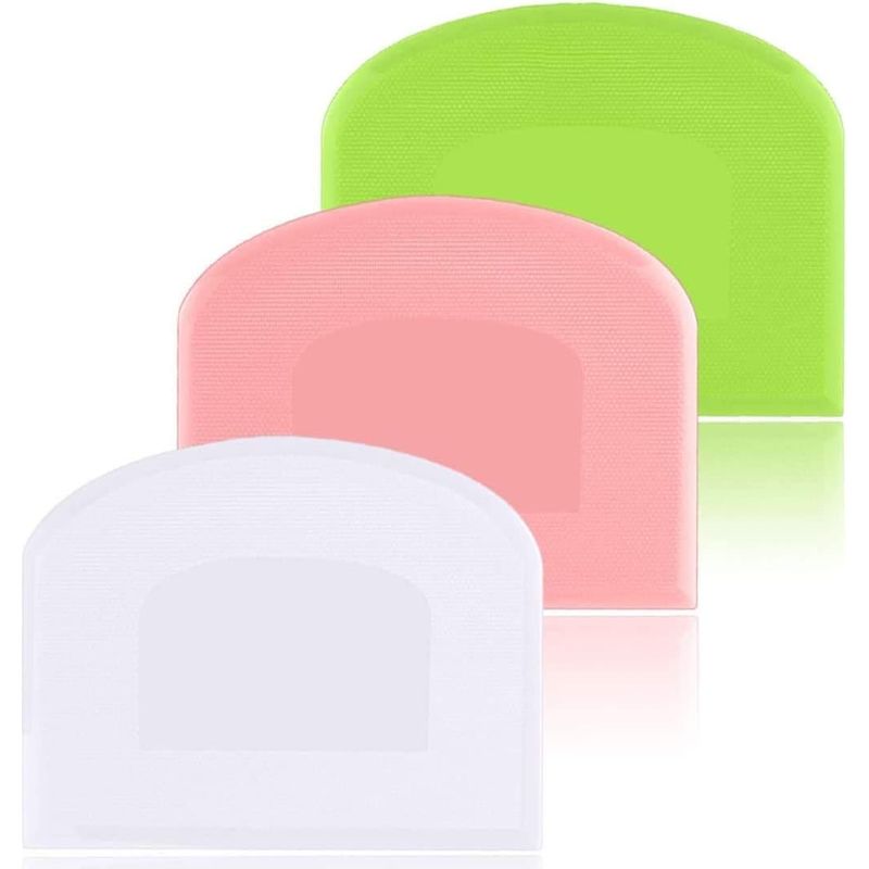Gebäckspatel Aus Kunststoff In Hornform, 3er-set, Für Brot, Gebäck, Pfannkuchen, 12 X 9,5 Cm (grün + Weiß + Rosa)