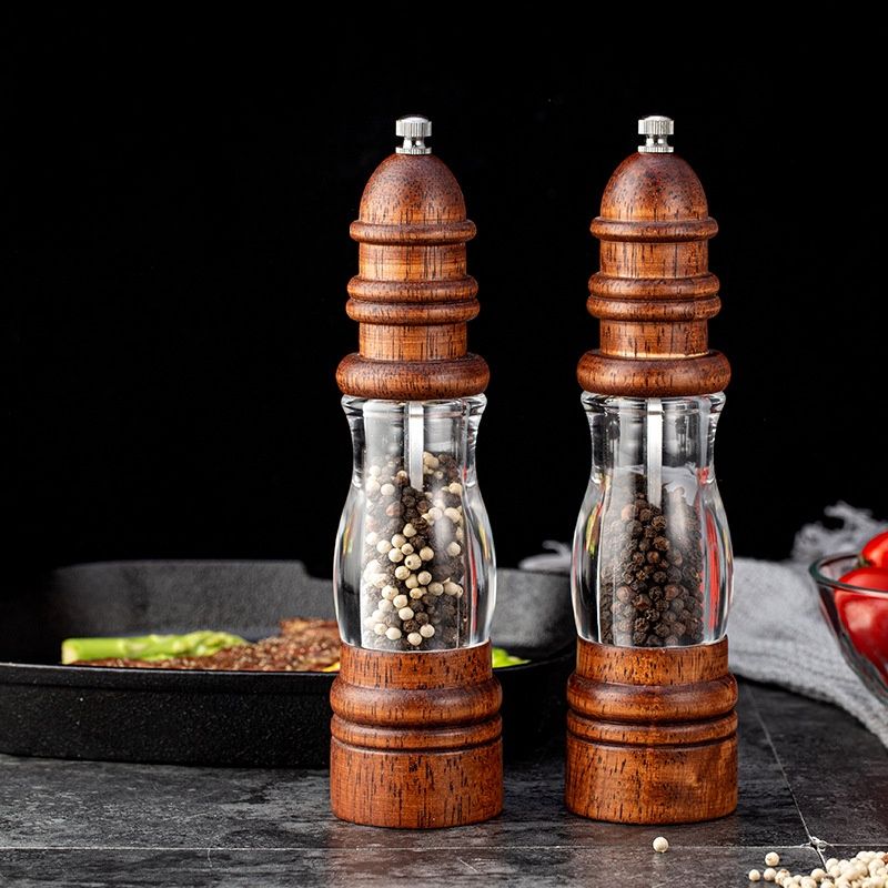 Pfeffermühlen-set Aus Holz, Handmühle, Küchenutensil, Weihnachtsgeschenk Für Erwachsene, Männer Und Frauen, Zweiteiliges Set