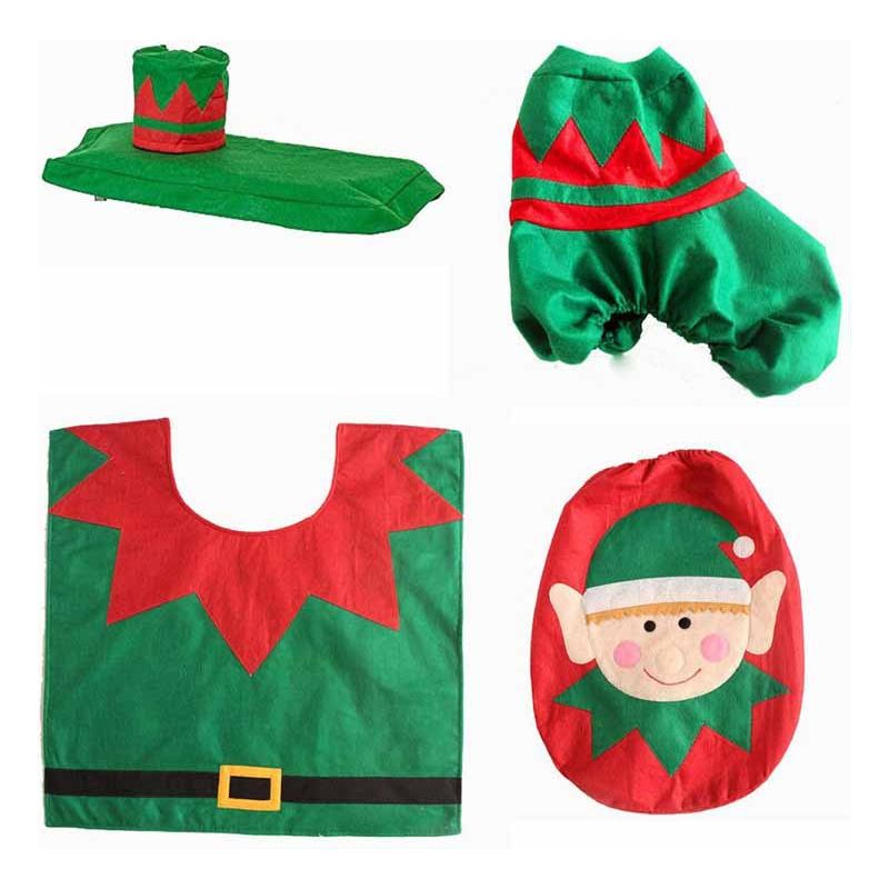 Neuartiger 3-teiliger Toilettensitzbezug Mit Rentiermotiv Für Weihnachten