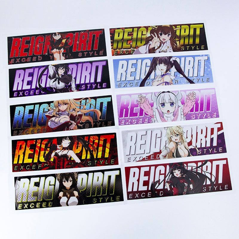 Anime-aufkleber, Lasergeschnittene Individuelle Aufkleber, Jdm-aufkleber Für Anime-begeisterte Mädchen, Kratzmaskierung (6 Stück)