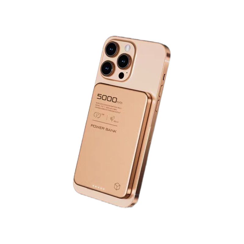 3c-zertifizierter Externer Akku, Gehäuse Aus Aluminiumlegierung, 5000 Mah Magnetische Kabellose Ladefunktion, 20 W Kabelgebundenes Laden, 15 W Kabelloses Laden.