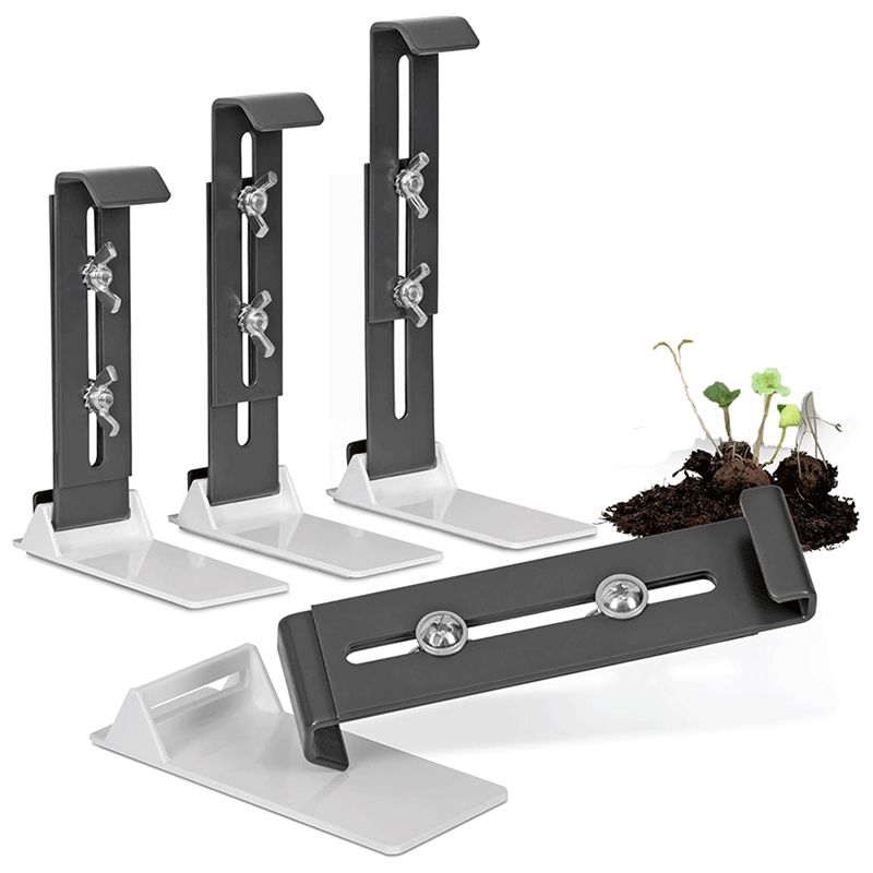 Set Aus 4 Verstellbaren Edelstahl-fensterbank-pflanzgefäßhalterungen, Geeignet Für Balkonblumentöpfe Von 10 Bis 18 Cm.