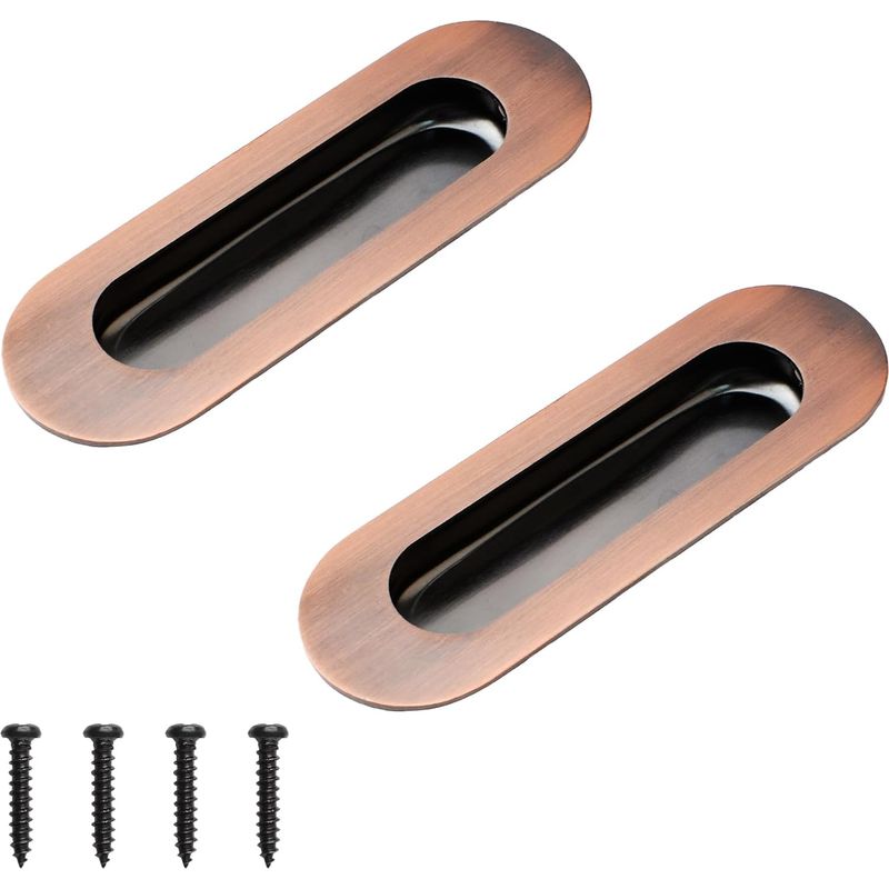 Teile Aus Gebürstetem Edelstahl 304, Schiebetürgriff, Verdeckter Türgriff Mit Ovalen Schrauben (120 X 40 Mm), Versenkter Griff, Griff