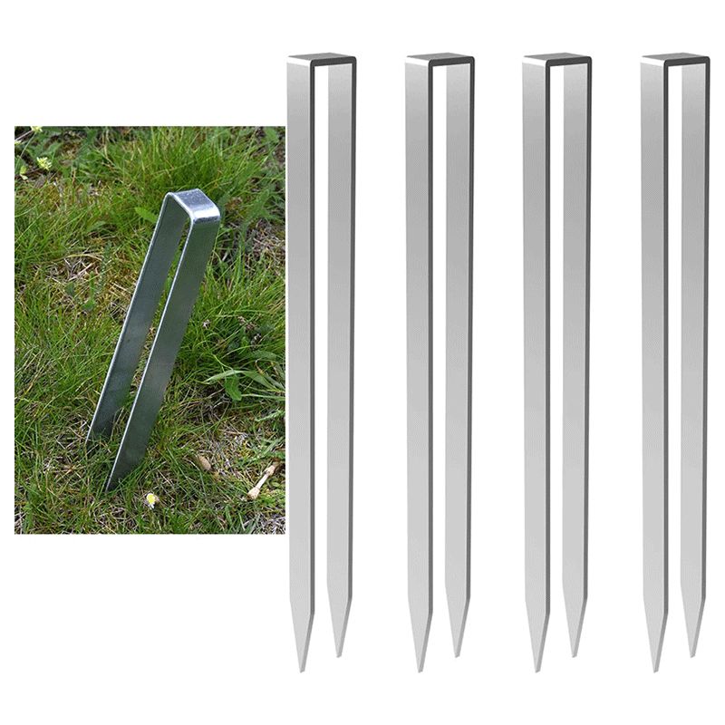 Gartenbogen-befestigungsset Mit 4 U-förmigen Edelstahl-erdankern, Abmessungen: 11,81 X 1,14 X 0,83 Zoll