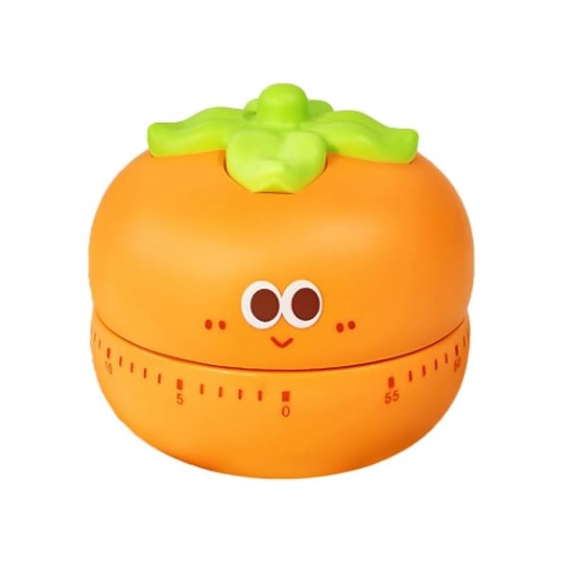 Niedlicher Küchentimer Mit 60-minuten-mechanismus, Khaki-oranges Muster, Rutschfester Unterseite, Gut Lesbarem Zifferblatt, Mechanischem Countdown-timer