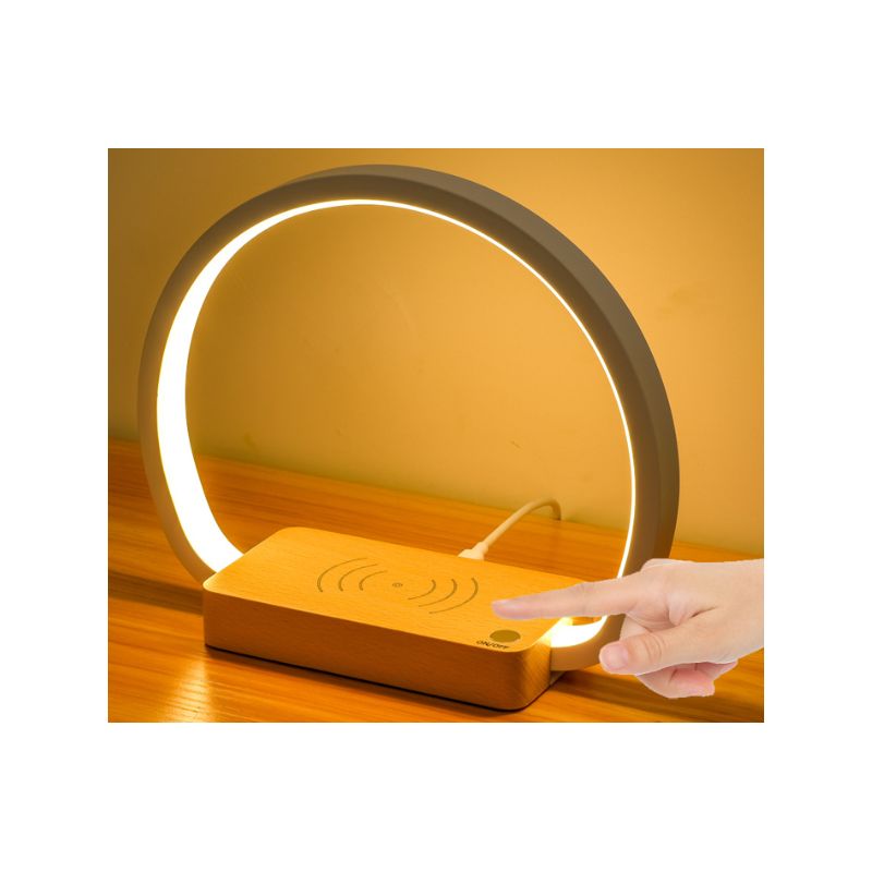 Kabellose Lade-nachttischlampe Mit Usb-anschluss, Dimmbare Led-tischleuchte, 3 Farben Und Digitale Touch-uhr