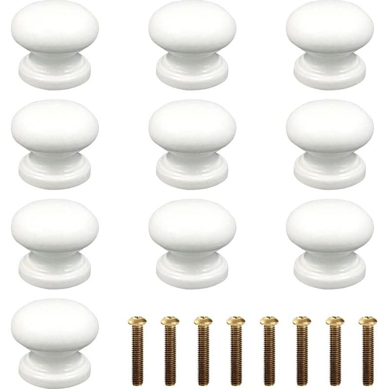 10 Stück Möbelknöpfe, Griffe, Naturholz, Runde Pilzform, Schubladenknöpfe, Türknöpfe, Möbelgriffe Mit Schrauben Für Schränke