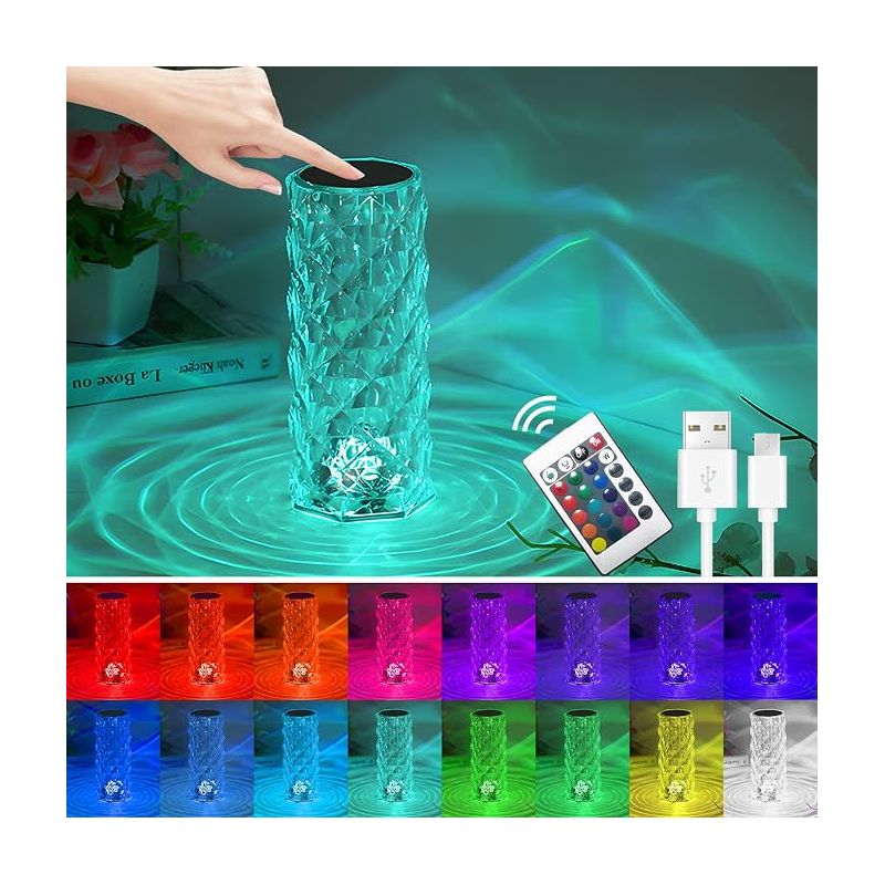 Nachttischlampe, Touch-nachttischlampe Mit 16 Farben Und 4 Modi, Usb-wiederaufladbare Schlafzimmer-nachttischlampe, Kinder-nachtlicht Mit Fernbedienung